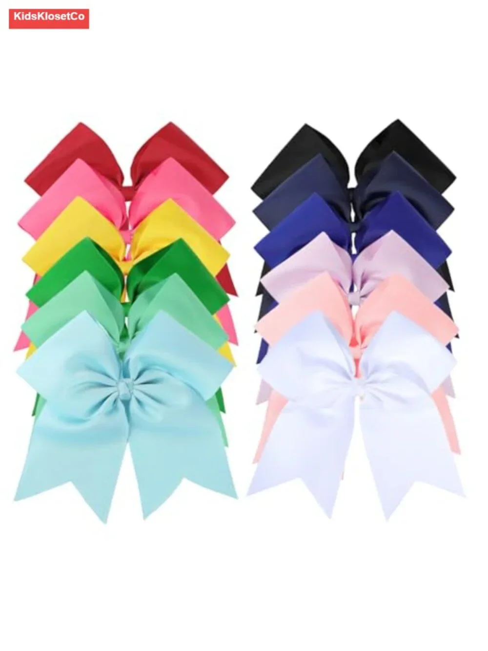 12-Pack 7-Inch Jumbo Hair Bows with Long Tails Grosgrain Ribbon Alligator Clips